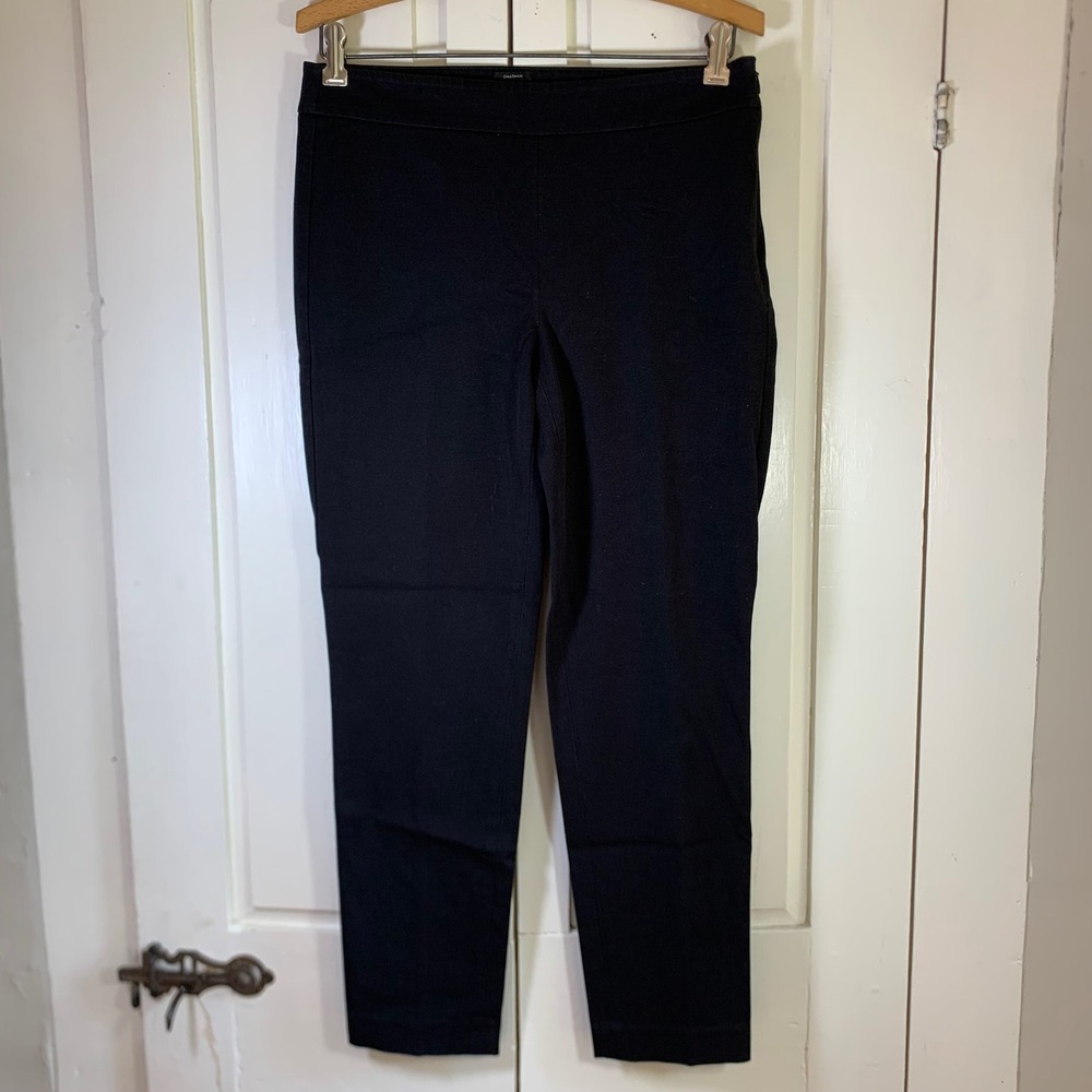 Talbots Chatham Black Ankle Pants Side Zip Stretch Cotton Blend Petite 4P Preppy